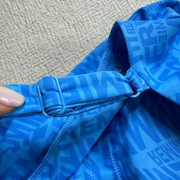 NEW Remmie‎ by Riley Ocean Blue Logo Print Square Neck Bikini Top 3XL - Picture 6 of 6